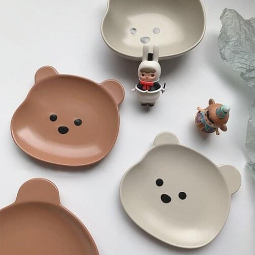CuteLife Brown Bear Ceramic Dish Plate Coffee Bowl Kitchen Dessert Sushi Toast Cake Plate Restaurant Breakfast Cute Wedding Plat