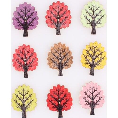 Leaves 2Hole Wooden Mixed Buttons Christmas DIY Decor Child Clothes Sewing Buttons Crafts Scrapbooking Accessories Decorativos E