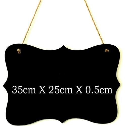 Wooden Polygon Blackboard Pendant Wooden Message Board Wall Plaques Family Craft Chic Board Rectangle Decoration for Home