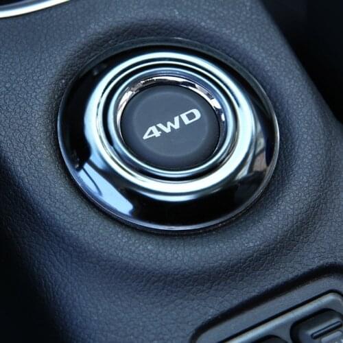 For Mitsubishi Outlander Peugeot 2013-2017 Car 4WD Four-wheel Drive Button Decoration Frame Accessories Car Styling