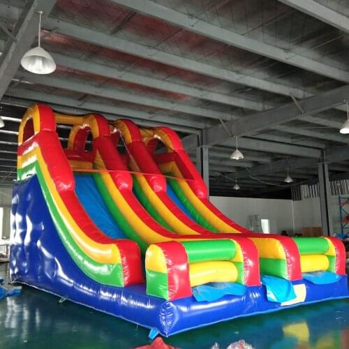 PVC inflatable double slides land dry slide bouncer for kids rental commerical use indoor and outdoor free ocean shipping