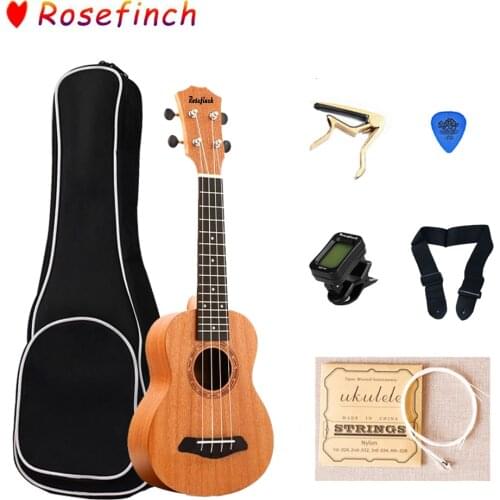 21 Inch Ukulele Mahogany for Ukulele Concert 4Strings Mini Hawaii Guitar Accessories Package with Bag Strap Capo 6 Picks UK2116A