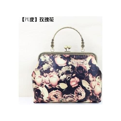 20cm Poplin Cotton Fabric Purse Gold Frame Handmade Purse Bags Material Kit Sewing Womens Party Bags Lady Handbag