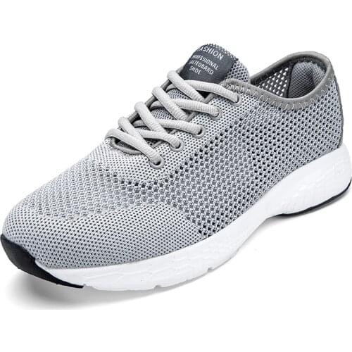 Summer Knitting Breathable Sport Shoes for Men Comfortable Light Mens Trend Casual Sneakers Platform Cushioning Trainging Shoes