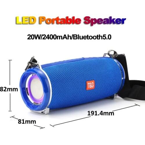 Powerful TG192 Bluetooth Speaker with Colorful Lights Outdoor Column Computer Wireless Speakers Subwoofer BoomBox Music-Center