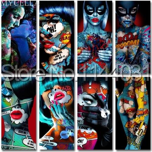 MYCELLA Handmade Needlework Diy Diamond Painting Kit Diamond Embroidery Sexy Tattoo Girl Full Rhinestone Cross Stitch Painting