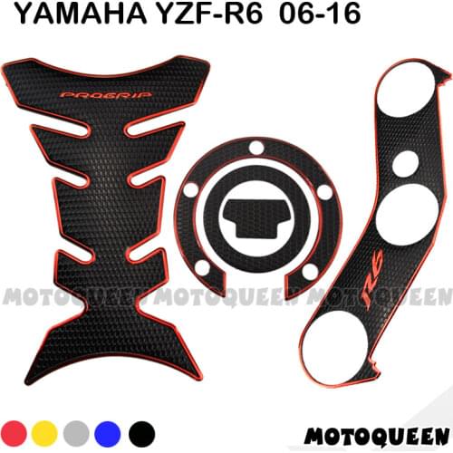 Motorcycle Gas Fuel Oil Tank Pad Plate Fork Protector decoration Decals Sticker Waterproof for Yamaha YZF R6 YZF600 2006 - 2016