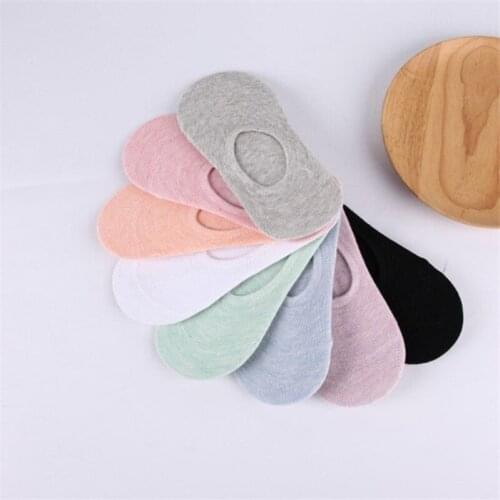 Women Socks Solid Color Invisible Boat Socks Ladies Girls Summer Thin Non-slip Short Socks Low Hosiery Chaussettes Femmes