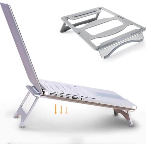Portable Folding Laptop Stand Aluminum Lapdesk Notebook Cooling Stand Angle Adjustable Holder for Macbook Air Pro 11-15.6 Inch