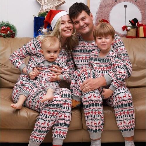 Family Christmas Pajamas Set 2021 Mother Daughter Father Son Matching Clothes Family Look Outfits Kid Baby Sleepwear Pyjamas