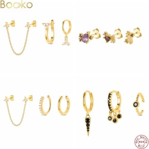 BOAKO 3pcs Unique Pearl Rhinestone Tassel Earring For Women Pierced Earrings Party Jewelry Cartilage Ear Bone Nail Stud Earrings