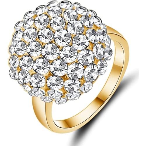 Shambhala Ball Gold Ring Micro Inlaid Zircon Ring Womens Engagement Promise Jewelry Fashion Party Beautiful Accessories