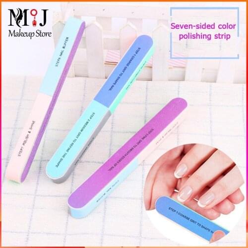 Six-Sided Nail Polishing File Creative Printing Nail Sanding Tool Buffer Multi-function Manicure File