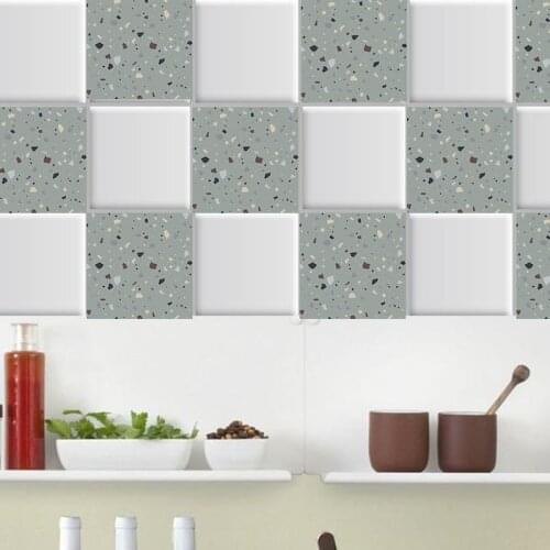 Nordic colored marble Tiles PVC Tile Stickers,Wall Art Decal,Adhesive Waterproof Kitchen Bathroom Decor