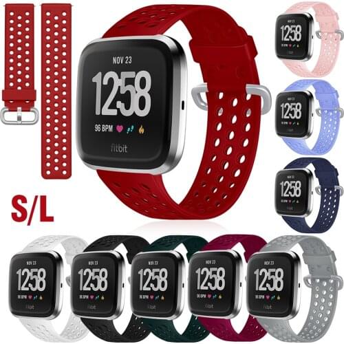 Sport Silicone Watch Strap Replacement Multihole Band Smart Watchband For Fitbit Versa/For Versa 2/For Lite Strap Accessories