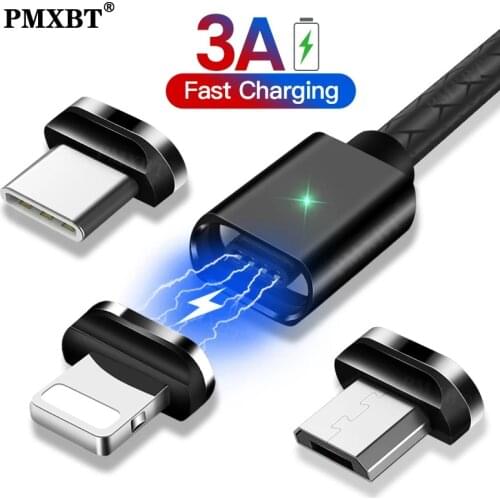 LED Magnetic Charger Cable Micro USB Type C For IPhone 12 11 Pro Samsung Xiaomi mi 11 Mobile Phone USB C Fast Charging Data Cord