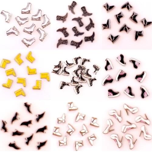 20Pcs/lot Vintage Cowboy Boot Skates Pendant Making Diy Women High Heels Floating Charms Living Glass Locket Bracelet Jewelry