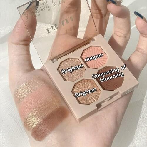 Bright Gemstone Four-color Eyeshadow Pearly Matte Earth Eyeshadow Palette Waterproof Glitter Eyeshadow Shimmer Cosmetics TSLM1