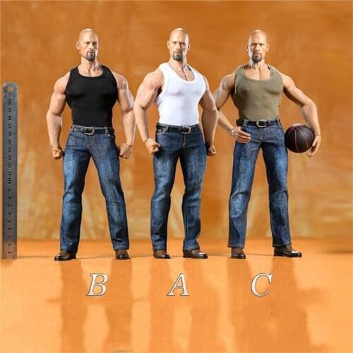 CEN-M16 1/6 Action Figure Clothing Sports Vest & Jeans Suit Fit 12" Male Figure M35 M34 Strong Muscle Body