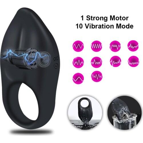 Time Delay Ejaculation Cock Ring Male Penis Vibrator Clitoris Stimulator Wireless remote control Sex Toy for a Couple Adult Men