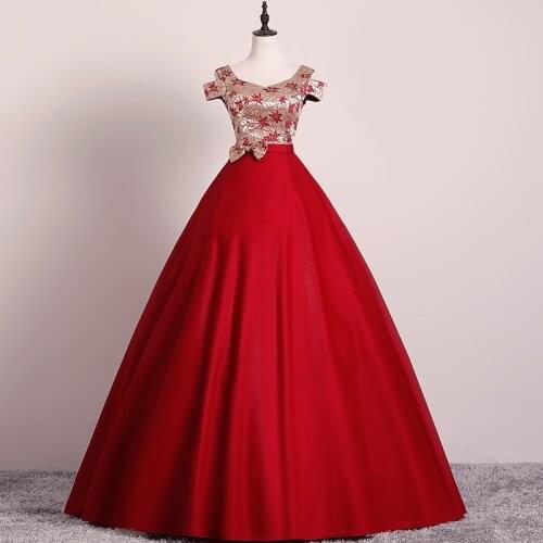 Vestidos Red Floral Print Quinceanera Dress Short Sleeve Ball Gown Vintage Butterfly Quinceanera Dresses Robe De Bal 2021