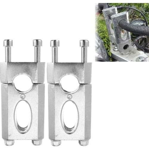 1 Pair 7/8 inch 22mm Silver Aluminum Alloy Handlebar Clamp Riser Mount for 110Cc 125Cc Dirt Pit Bike ATV