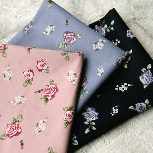 110x50cm Little Rose Cotton Cloth Making Dress Sewing Fabric Handmade DIY fabric for dress 160g/m