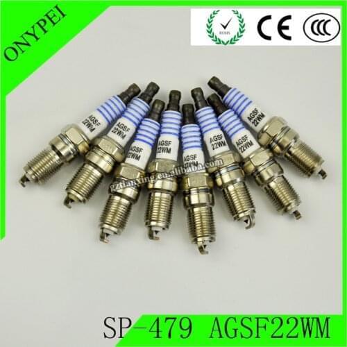 4-8PCS SP-479 AGSF22WM Platinum Spark Plug For Ford Lincoln Excursion Expedition Mazda Panoz Peugeot SP479 AGS F22 WM SP 479