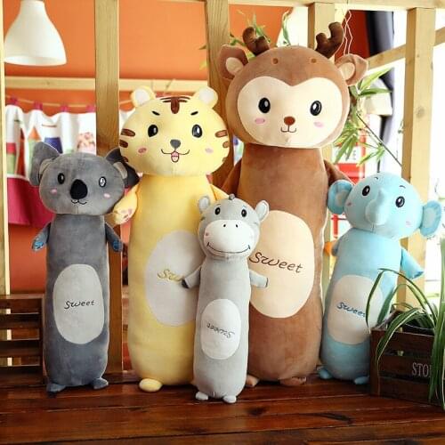 Hot Sale Long Soft Pillow Plush Toy Cartoon Animals Stuffed Dolls Sofa Back Cushion Pregnant Woman Pillow Kids Birthday Gifts