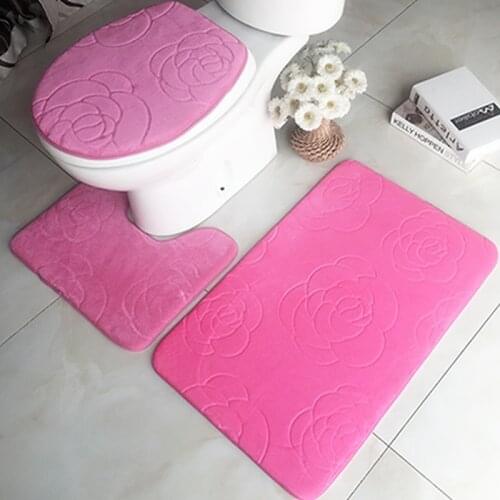 3Pcs Water Absorption Rug Bathroom Mat Non-Slip Suction Grip Bath Mat Set Kitchen Door Floor Mat Carpet For Toilet Doormat Decor