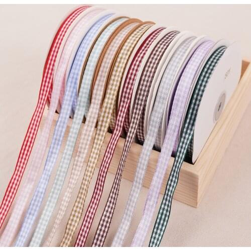 45Meters/Roll 1CM Plaid Band Webbing Ribbon Chrismas Wedding Flower Package Gift Box Wrap Ribbons Hand DIY Bow Cloth Material