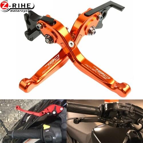 Motorcycle accessories cnc aluminum adjustable Foldable Lengthening brake clutch levers for 790 Adventure 2018 2019 2020 Parts