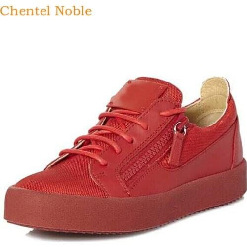 2019 Brand Male Comfortable Loafers Men Casual Shoes Party Dress Shoes Men Flats Lace-Up Sneakers Red Black Colors Big Size