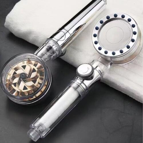 Water Filter Shower Pressurized Handheld Shower Head Bathroom Water Saving Shower Built-in Turbo Fan Boost Universal M17E