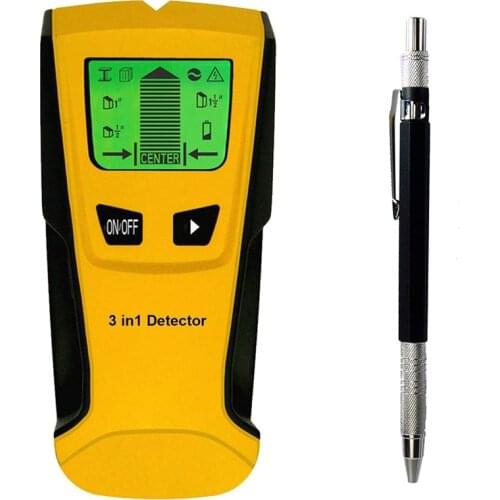 Sensor Wall Scanner with LCD Display, Sound Warning, Automatic Correction, For Wood Live AC Wire Metal Studs Detection