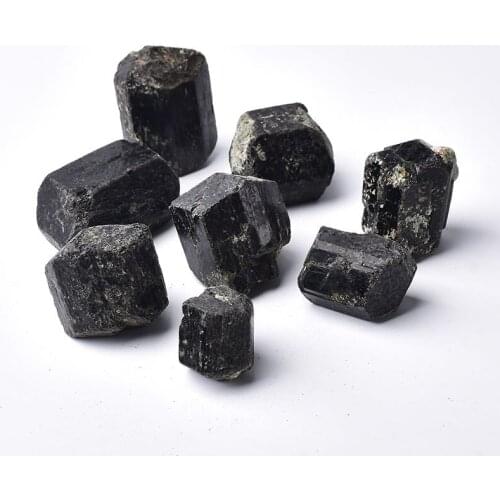 Natural Black Tourmaline Gravel Raw Gem Stone Ore Radiation Protection Craft