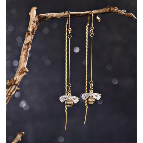 New Fashion Little Bee Drop Long Hanging Earrings Women Elegant Girl Cat Snowflake Flower Tassel Earrings Stylish Jewelry Gifts