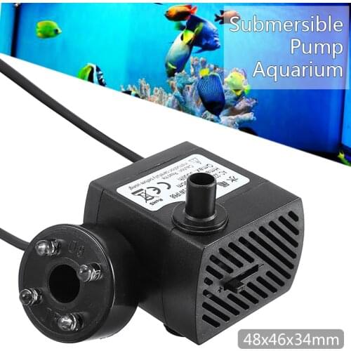 Mini Submersible Fish Tank Water Circulation Pump 5W 220V-240V Aquarium Rockery Fountain Water Pump with 4 LED Light