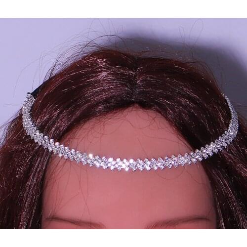 Stonefans Simple Elastic Rhinestone Headband for Women Girls Crystal Elastic Hair Band Hair Accessories Bridal Headwear Wedding