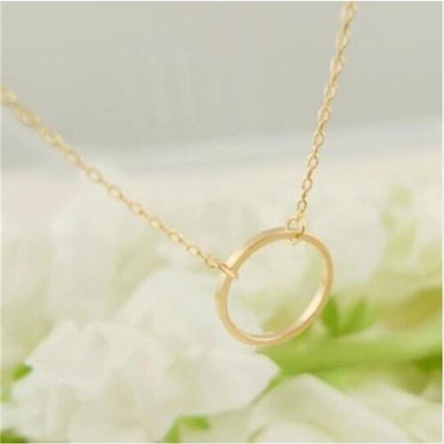 Simple Circle Pendants Necklace Eternity Necklace Karma Infinity Silver Gold Minimalist Jewelry Necklace Dainty Circle Gift