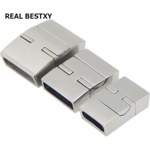 REAL BESTXY 10pcs/lot Stainless Steel Magnetic Leather Cord End Clasp Integral
