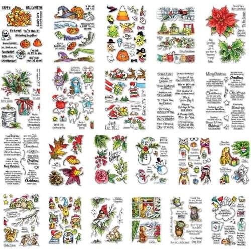 Christmas Halloween Winter Wishes 4X6 inch Transparent Silicone Clear Stamp For Scrapbooking DIY Craft Decoration Soft Stamp