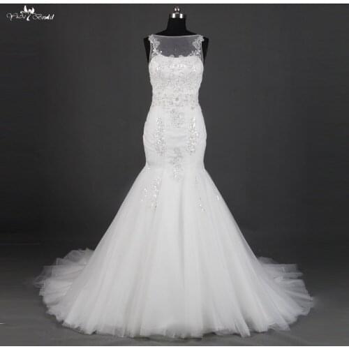 RSW717 Crystal Belt Mermaid Sequin Lace Bling Wedding Dresses