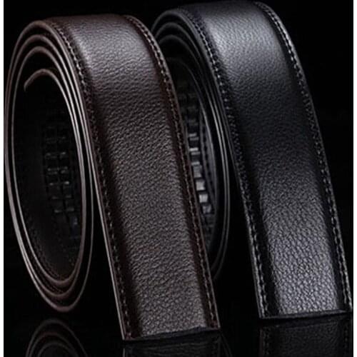 Brand No Buckle 3.5cm Wide Genuine Leather Automatic Belt Body Strap Without Buckle Belts Men Good Quality Male Belts