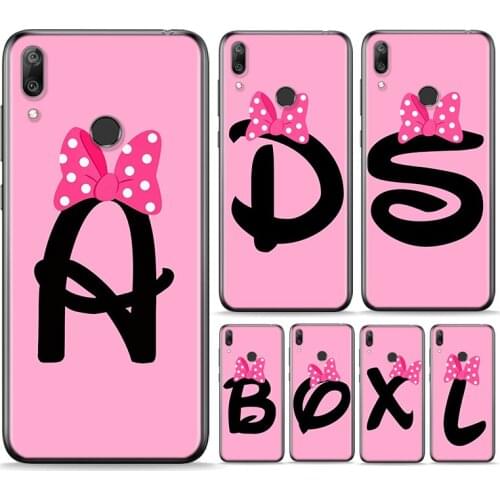 Cute Bow-Knot Letter Silicone Cover For Huawei P Smart 2021 2020 Z S Plus Mate 30 20 10 Pro Lite 2019 2018 Phone Case