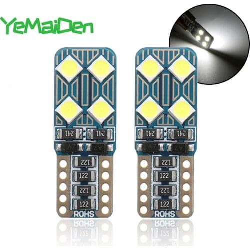 1x Car LED Bulb T10 W5W Interior LED Light Canbus No error 12V 6500K White 3030 SMD Auto Door Wedge Side Clearance Lamp 194 5W5