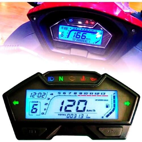 12V Motorcycle tachometer digital speedometer 13000RPM 1-4 Cylinder Fuel Level Display Motorcycle Meter motorcycle parts