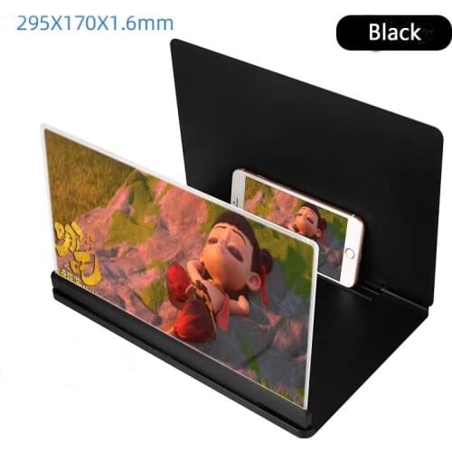 Mobile Phone 3D Screen Video Magnifier 12 inch Bracket Folding Enlarged Desktop Smartphone Movie HD Amplifying Projector Stand
