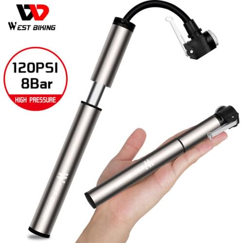 WEST BIKING Bicycle Pump Mini Portable MTB Road Bike Pump Cycling Inflator Presta Schrader Valve Hose Pumps Bicycle Accessories