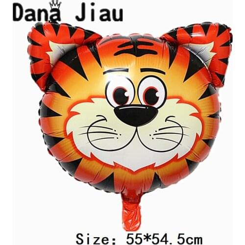 High-quality Tiger Lion Monkey Zebra Giraffe Cow Animal Air Helium Balloon holiday Kids toy Birthday Party Decor Zoo Theme